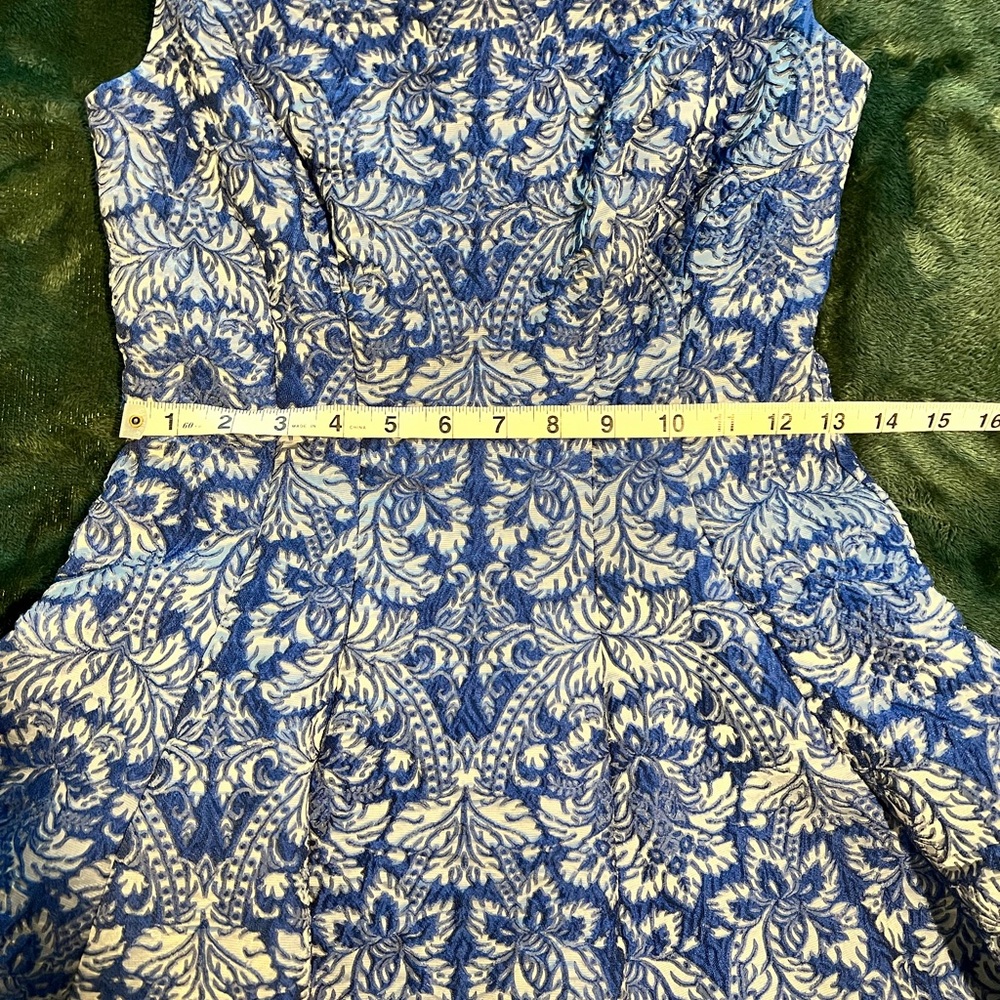 Betsey Johnson blue baroque jacquard cocktail dress - Picture 7 of 8